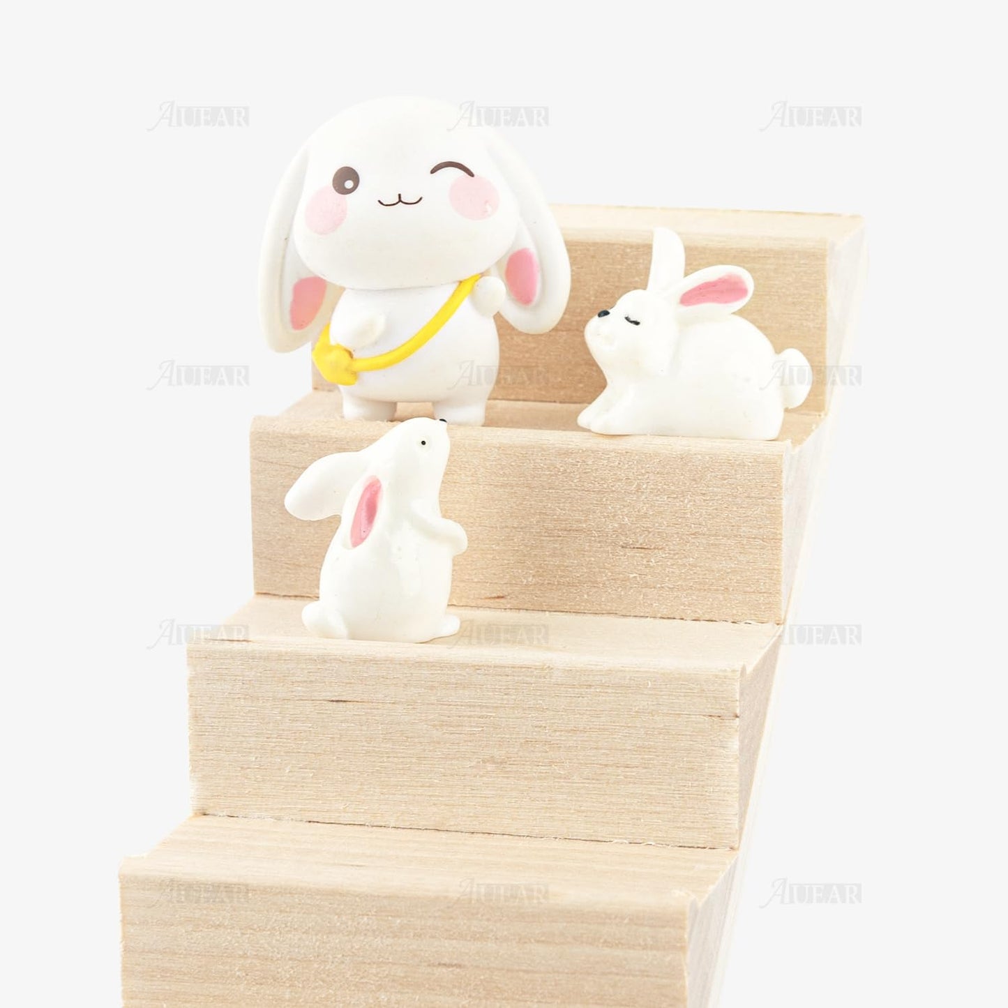 Auear, Miniature Stairs Wood Stair 1:12 Wooden Stringer Steps Model Diy Staircase Accessories Decor For Furniture Micro Landscap