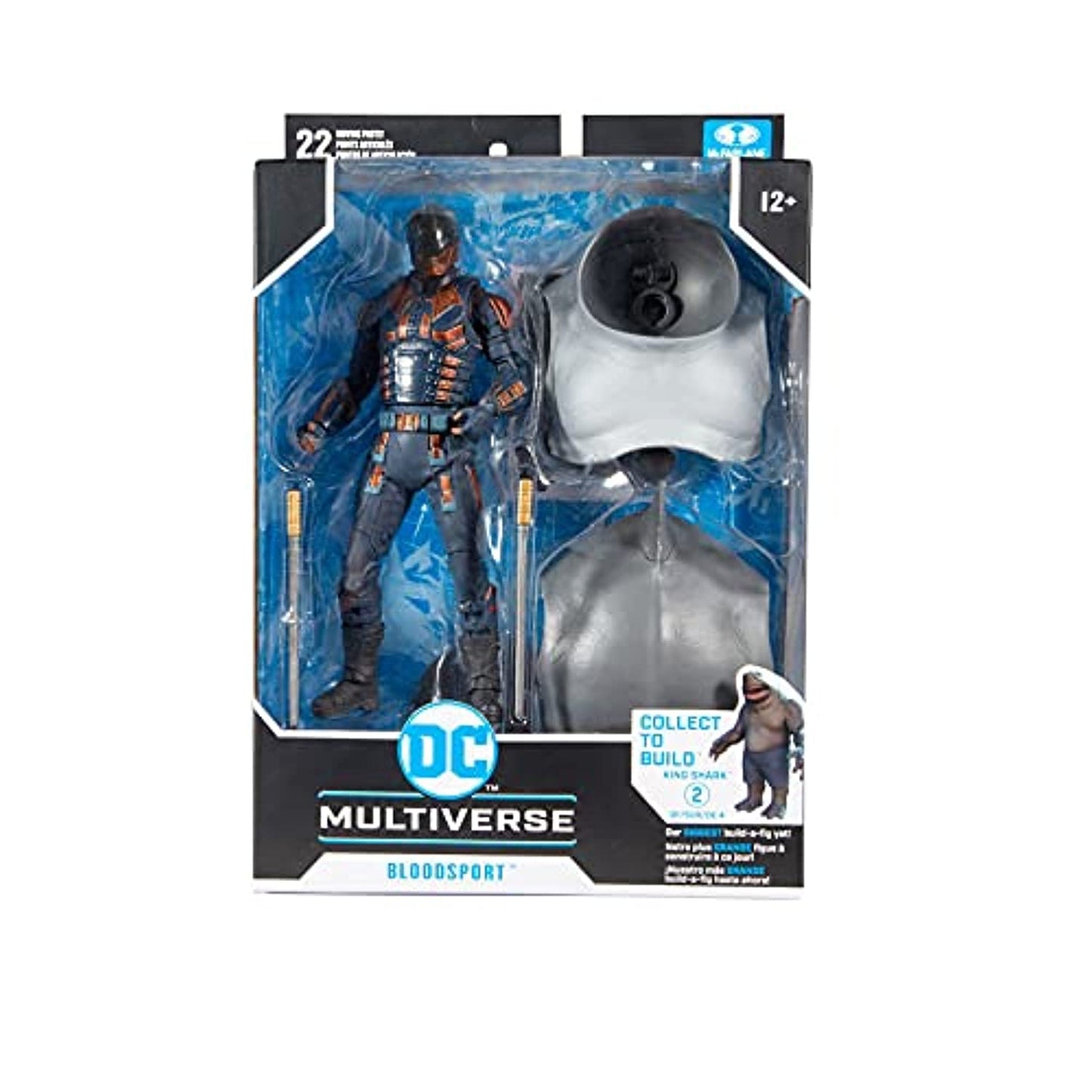 Mcfarlane Toys Dc Multiverse Bloodsport (The Suicide Squad) 7' Action Figure With Build-A King Shark Piece And Accessories