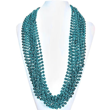 Vibrant Turquoise Bead Plastic Necklaces (30'') - Pack of 50 - Perfect for Events, Fashion & DIY