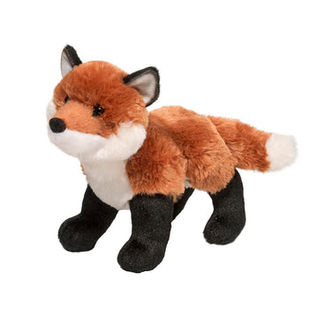 Douglas Red Fox Plush Stuffed Animal, 8" Long, Russet/Black/White, Model 4033, Soft Plush Material
