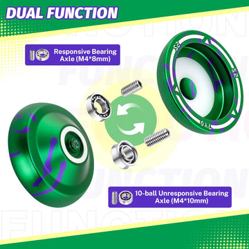 7Yo S2 Professional Responsive Yoyo For Beginner /Unresponsive Yoyo Finger Spin Trick Yo Yo For Advanced With 12 Yo-Yo Strings +