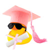 wonuu Car Dashboard Decorations Colorful Graduation Hat Rubber Ducks for Car Ornament Ducky with Hat, Glasses, Necklace, Certifi