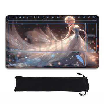LORCANA Gaming Mat Compatible TCG 24x14 Inches, Non-Slip Rubber Play Mat with Zones, Free Storage Bag (DIS34), 2 Players, Ages 6