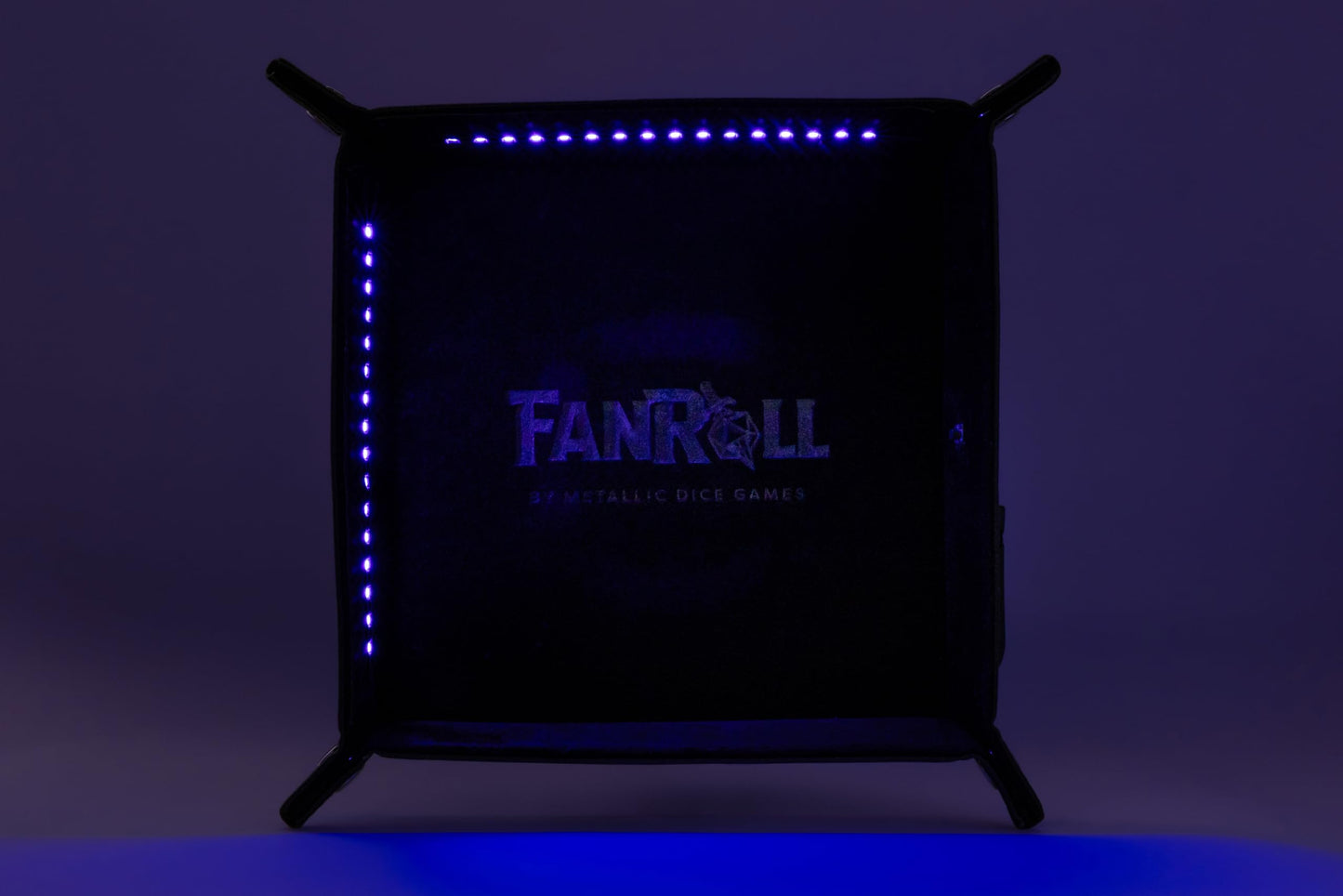 Metallic Dice Games FanRoll Black Light Tray