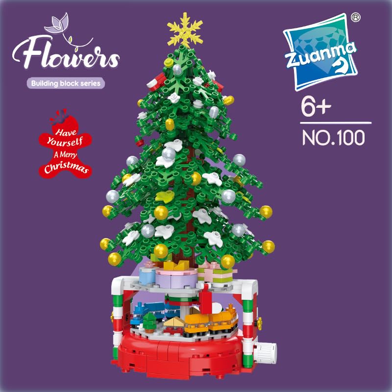 Yujhitp Christmas Tree Building Set, Christmas Tree Building Bricks Set For 6+ Year Old Kids, Xmas Tree Gift Toy For Boys & Girl