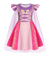 Wonderbabe Rapunzel Costume For Girls Girls Dress Ruffle Sleeve Princess Costume Dress Up Fancy Clothes Halloween Birthday Party Cosplay Costume Size 9-10