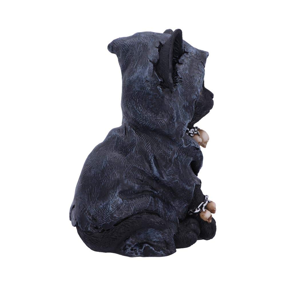 Nemesis Now Grim Reaper Cat Figurine, Hand-Painted Black Kitten With Olive Eyes And Skull Charms, Gothic Collectible Decor, 16Cm
