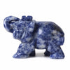 Carved Natural Blue Spot Jasper Gemstone Elephant Healing Guardian Statue Figurine Crafts 2 Inch