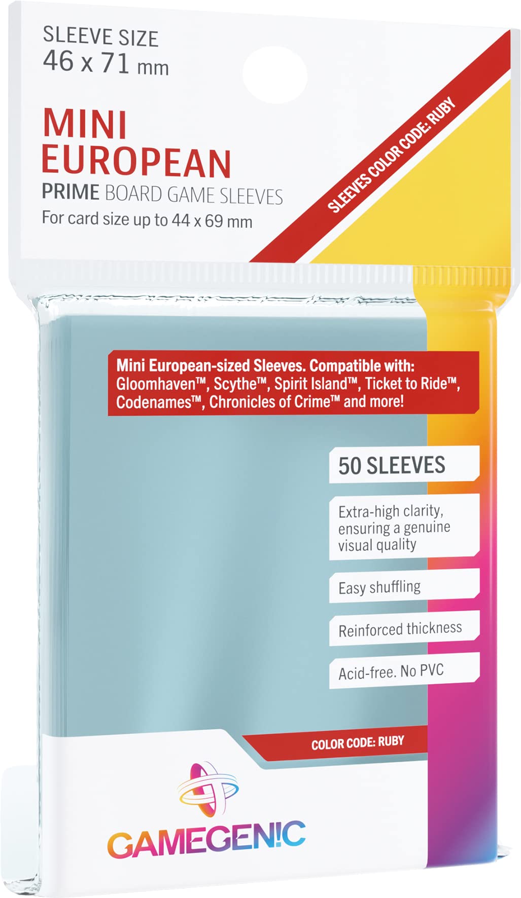 Prime Board Game Sleeves | Pack of 50 Extra-Clear Sleeves |46 by 71 mm Toytooth Prime Board Game Sleeves | Pack of 50 Extra-Clear Sleeves |46 by 71 mm Toytooth