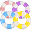 Wettarn 4 Pcs Pool Tubes with Fun Prints Inflatable Floats Swimming Toys Classic Striped Inner Tubes for Pool Bachelorette Floaties for Summer Beach Party Decor Supplies(Stylish Style Age 5-9)