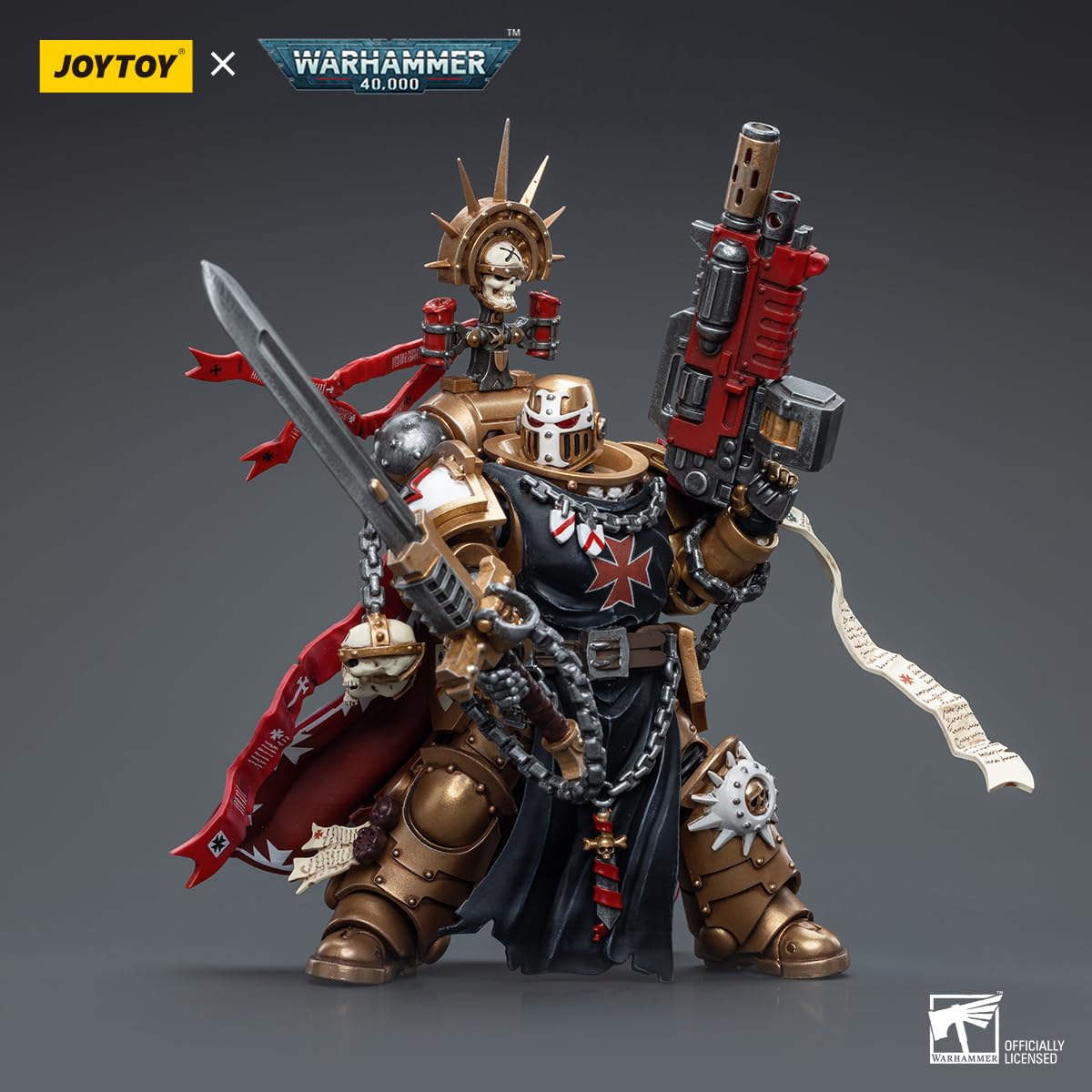 Beerise Joytoy 1/18 Action Figures - Warhammer 40,000 Black Templars High Marshal Helbrecht - 5,Classic Character,Collectible,Ag