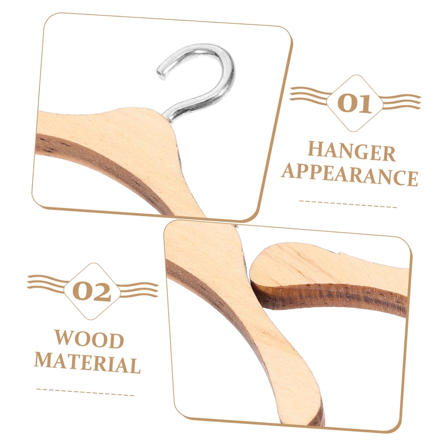 Iplusmile 10Pcs Doll Wooden Clothes Hanger Miniature Hangers For Dolls Essential Accessories For Organizing Wardrobes For Boys A
