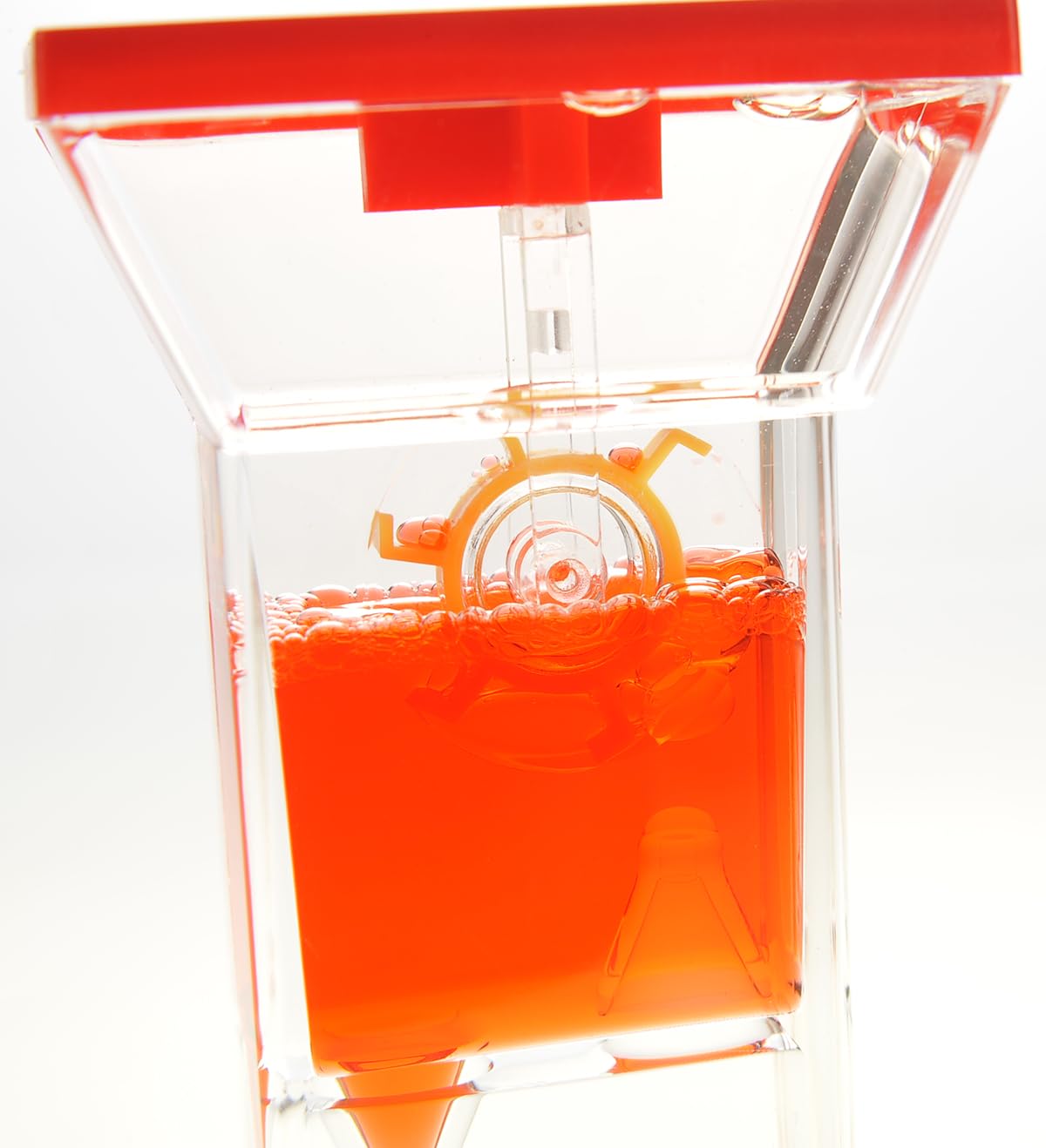 Powertrc Liquid Motion Bubbler Timer With 2 Wheels Inside | Relaxing And Calming Toy For Kids With Autism & Adhd (Red)