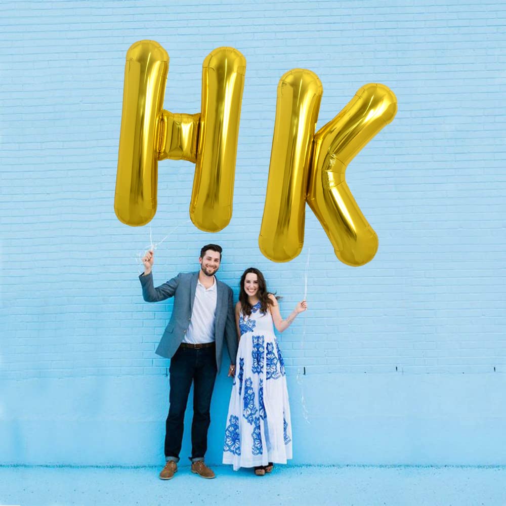 Toniful 40 Inch Large Gold Letter H Balloons Helium Balloons,Foil Mylar Big Balloons For Birthday Party Anniversary Supplies Dec