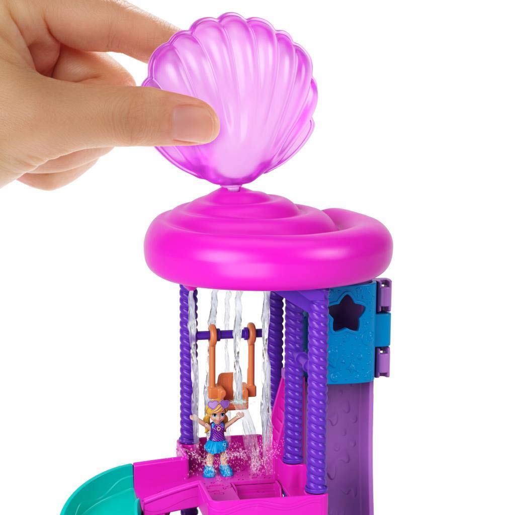 Polly Pocket Outdoor Toy - Pollyville Super Slidin Water Park Playset with 2 Micro Dolls & Accessories, Multi, Model GNG65, Taille unique
