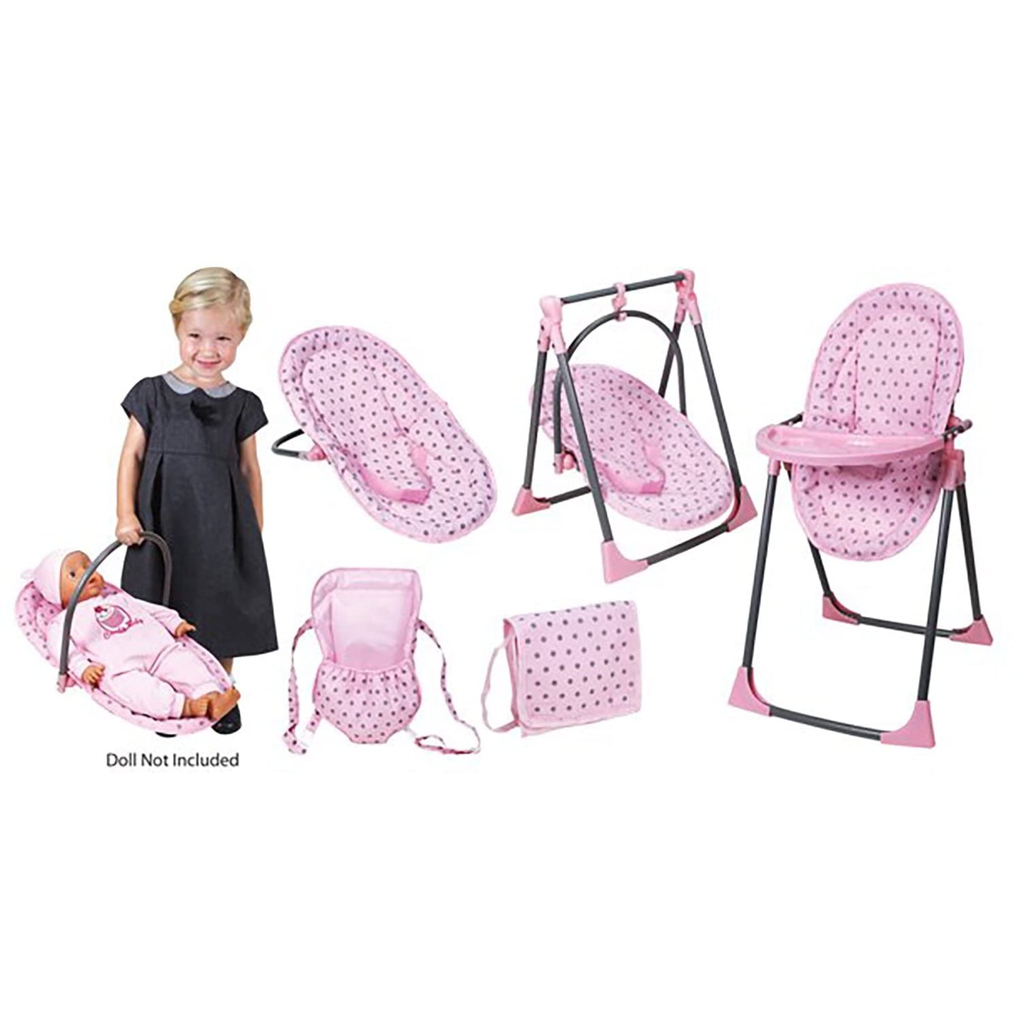 Lissi Baby Doll 6-in-1 Convertible Highchair Play Set, Small, Multi, Plastic, Model 61100N