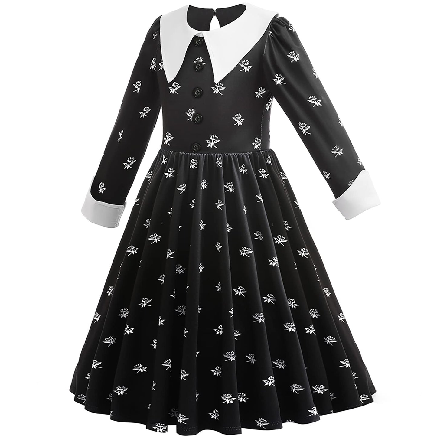 Lzh Kid Black Halloween Costume Dress For Girl Cosplay Princess Halloween Outfit With Wig Bag Earrings Socks