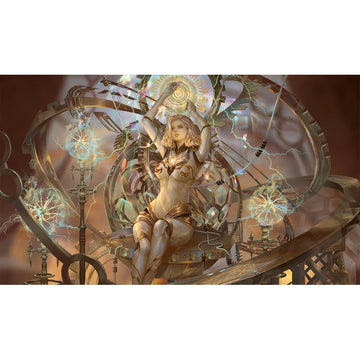 Fantasy North - Tessa Six - Spark-Shaper Mage - Tcg Trading Card Game Playmat And Mouse Pad - 24 X 14 Inches - Perfect For Magic