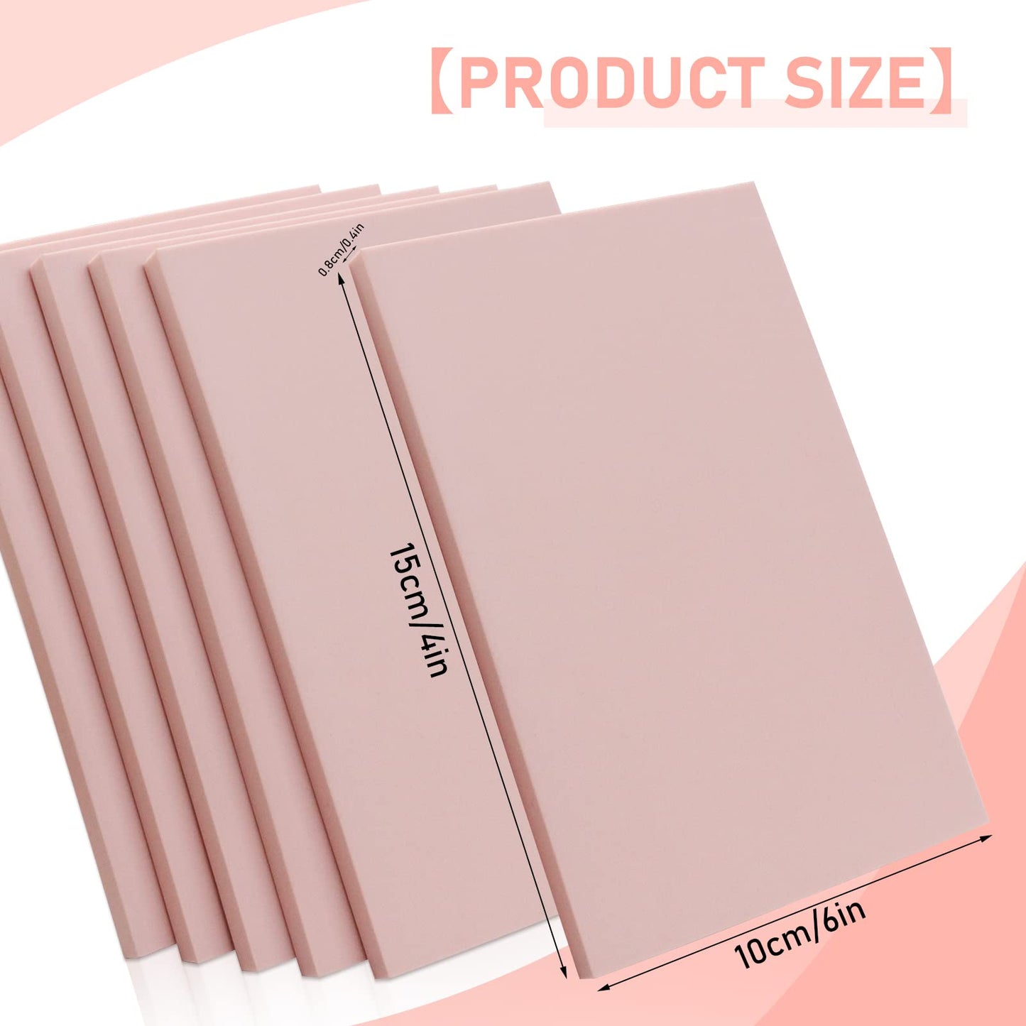 Oopsu 6 Pack 4'X6' Pale Pink Rubber Stamp Carving Blocks Rubber Carved Brick For Stamp Soft Rubber Crafts And Diy Craft Project