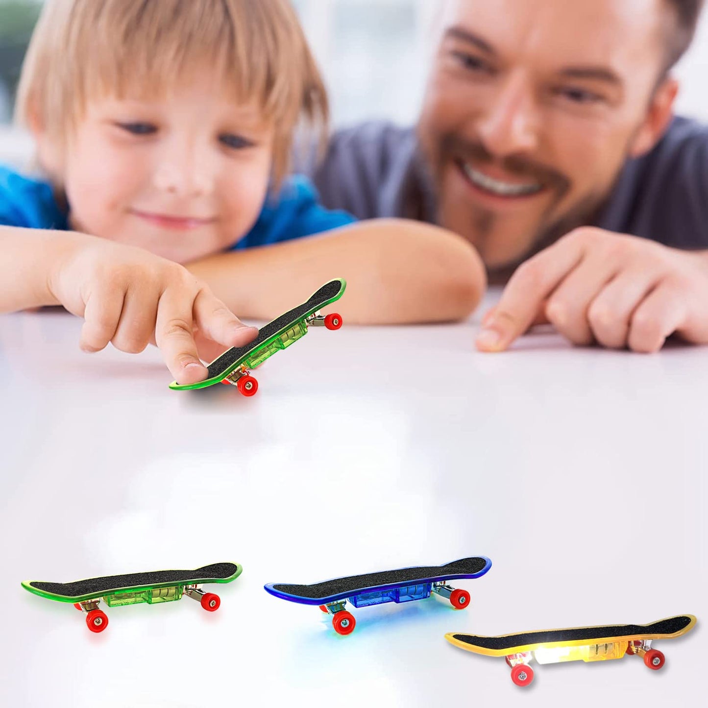 Beselley Mini Finger Skateboards For Kids Set Of 25, Light Up Mini Finger Toys Led Fingerboard Hand Skateboard For Creative Fing