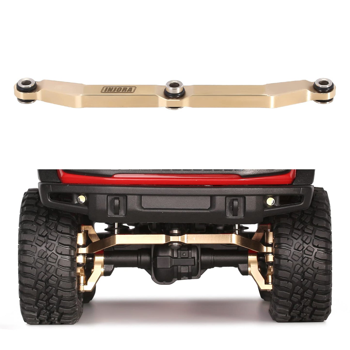 INJORA Brass Steering Link for TRX4M Upgrade Parts 1/18 RC Crawler Car,Full Clearance,12g