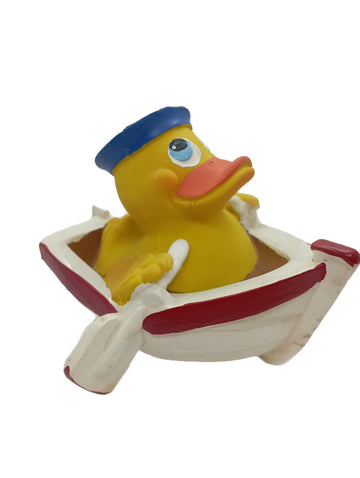 Row Boat Rubber Duck Bath Toy | All Natural, Organic, Eco Friendly, Squeaker | Imported From Barcelona, Spain