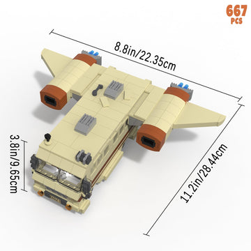 Nubee Spaceballs Eagle 5 Building Set, Space Movie Car Moc Model With Cockpit Secret Hyper-Jets Periscope Barf'S Room, Birthday