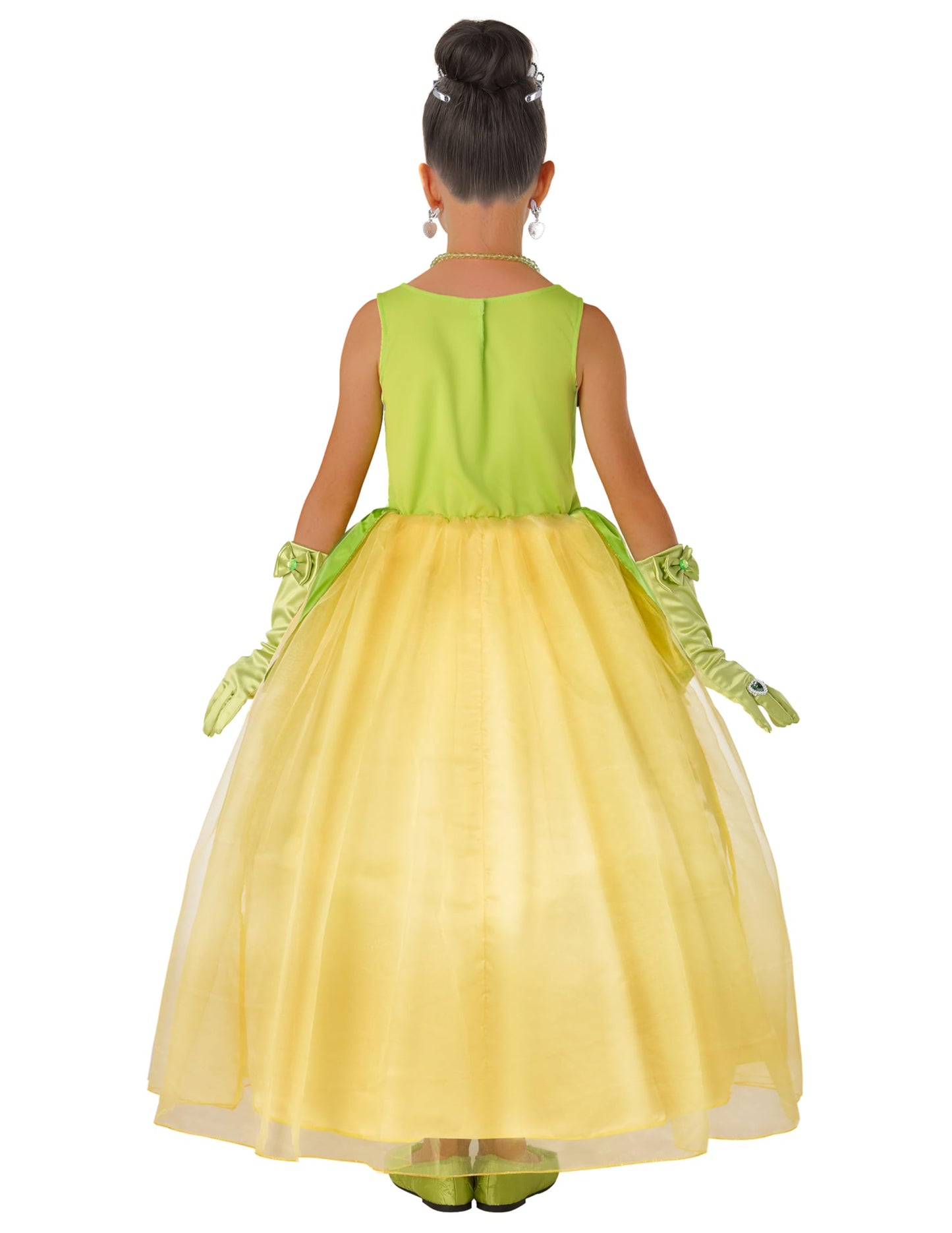 Spooktacular Creations Halloween Girls Frog Princess Dress, Green Fairy Costume For Kids, Fancy Gown Dress With Accessories For