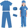 Riorand Doctor Costume For Kids,Toddler Nurse Scrubs Career Day Costume Halloween Dress Up Cosplay For Boys Girls 3-11 Years (Bl