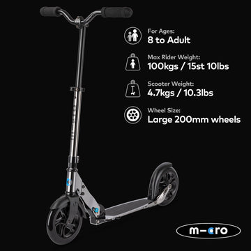 Micro Scooters | Micro Classic mature-themed Scooter | Big Wheels | City Commuting | Foldable | Rainbow Neochrome