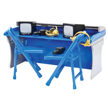 Blue & Gray Commentator Table Playset For Wrestling Action Figures