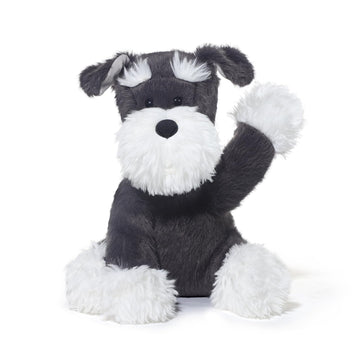 Niceween Stuffed Animals Schnauzer Puppy Plush Toys 11 Inches Soft And Comfort Dog Plushie For Boys And Girls, Grey/White
