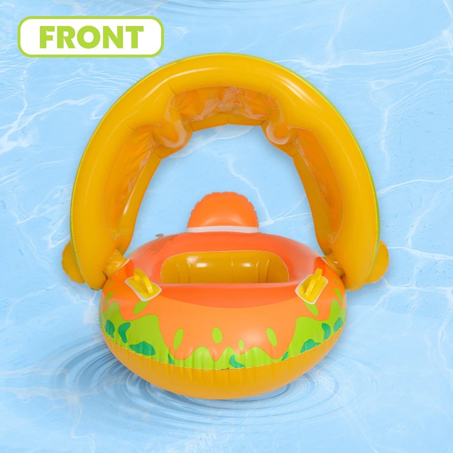 Baby Swimming Float Inflatable, Baby Pool Float Ring With Sun Canopy Inflatable, Inflatable Swimming Floats For Age Of 6-36 Mont