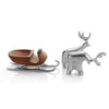Nambe Christmas Sleigh With Reindeer Figurine Set - 3-Piece Seasonal Decor Figurines, Metal Alloy & Acacia Wood Christmas Home Decoration For Mantels Or Tables - Winter Wonderland Decor