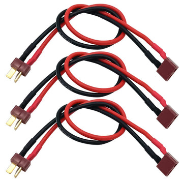 3PCS T Plug Extension Cable T Plug Male Connector to T Plug Female Connector Wire Adapter for RC Battery DIY Spare Part Remote C