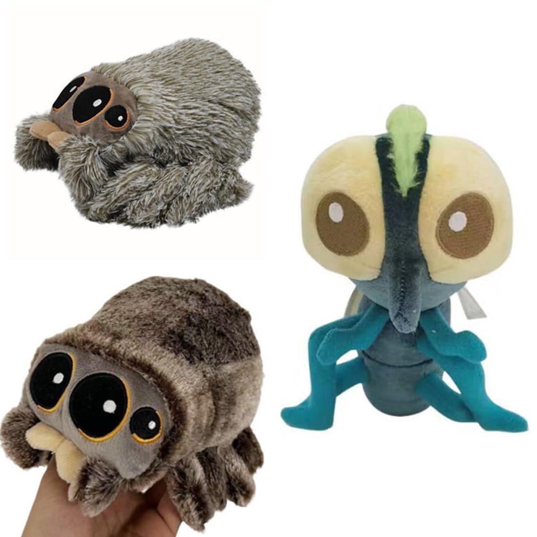 Spider Plush 6.9 Inch Jumping Spider Stuffed Animal Plush Toy Soft Cute Spider Plushie Gift For Kids (C)
