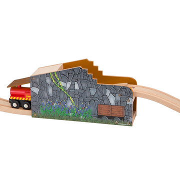 Orbrium Secret Mine Tunnel Wooden Train Set - Compatible with Major Railway Systems - Brown - One Size - Model ORB-DEST-030