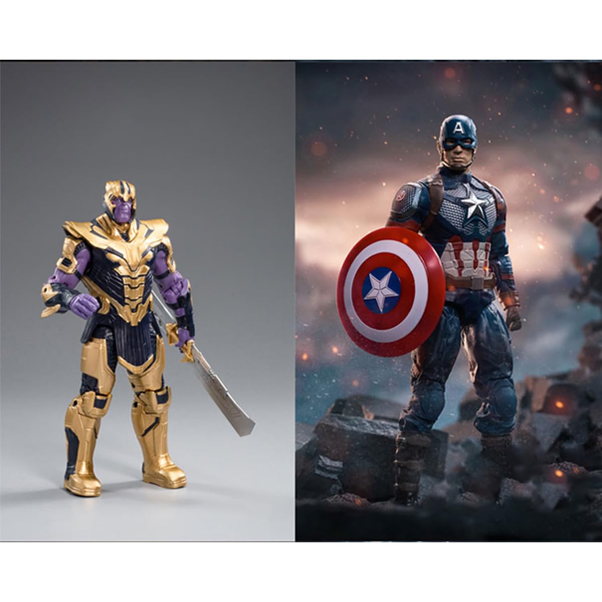 Hiplay Zd Toys Collectible Figure Full Set: 7-Inch Simple Articulated - Captain America, Normal Version, Miniature Action Figure