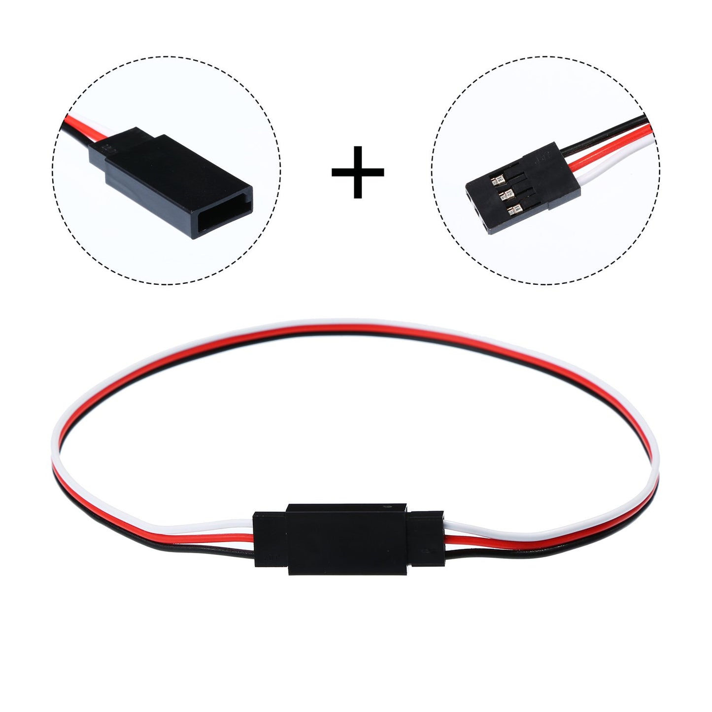 Tecunite 20 Pieces 3-pin Servo Extension Cable Wire Cord Female to Male RC Servo Extension Cord Wire Connectors for Servo Extens