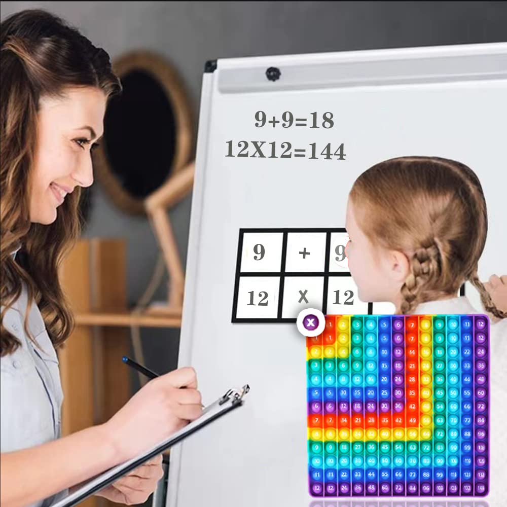 2 In 1 Multiplication Table And Digital Addition Table P0Pp Math Toy, Dk-Simina Rainbow Dimple Fingertip Toy, Multiplication Table Math Manipulation Game, Create Various Math Operations (1 Pcs)