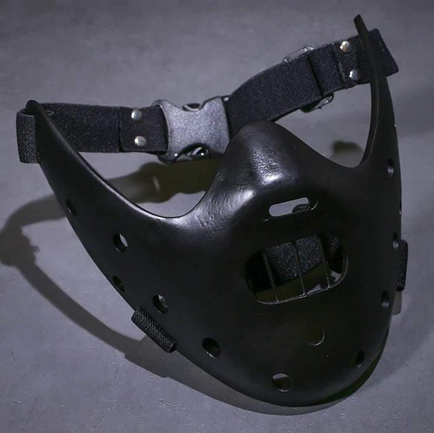 Nezababy Hannibal Lecter Mask Cosplay The Silence Of The Lambs Half Face Killer Prop Resin (Black)