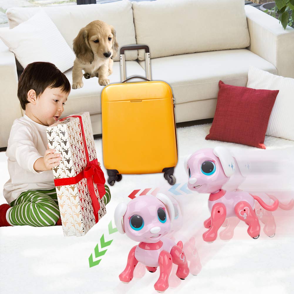 Biranco. Remote Control Dog Gesture Sensing - Smart Puppy Pink Toy Robot Pet Walks Barks Interactive With Toddler, Stem Play, Best Christmas Holiday Birthday Gifts For 3 4 5 6 7 8 Years Old Girl