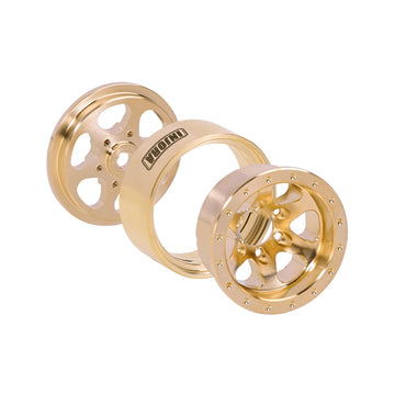INJORA 1.0 Brass Beadlock Wheel -4.7mm Offset Rim for 1/24 1/18 RC Crawler SCX24 FCX24 TRX4M Ascent18 Upgrade(W1011)