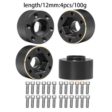 MUHIKRT Brass Weights 6mm 9mm 12mm 15mm 22mm Wheel Hex Hub Widen Adapter for 1/10 RC Crawler 1.9 2.2 Wheels Rims SCX10 TRX4 (12m