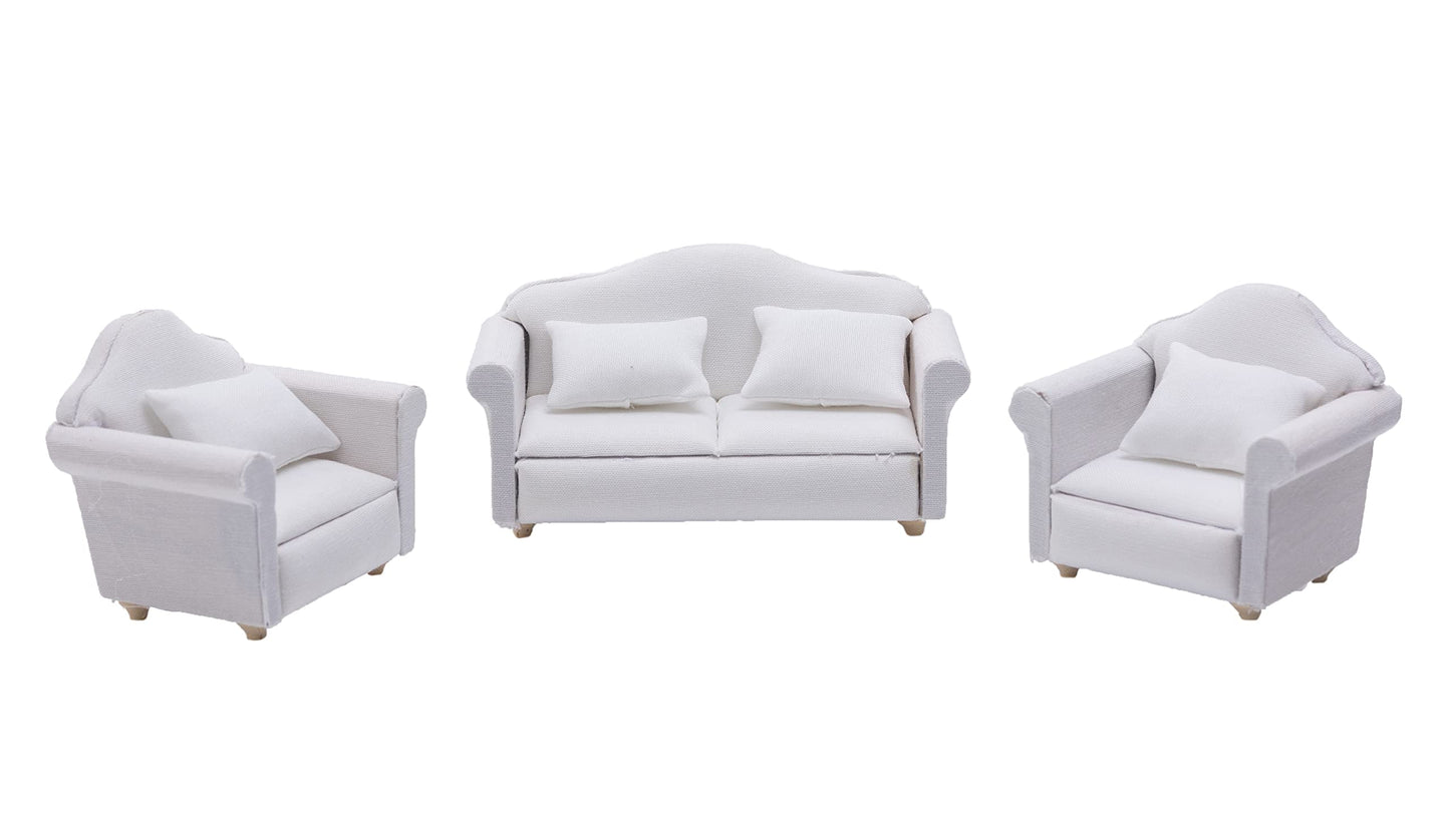 Fateanuki 1 12 Scale Doll House Furnitures 3Pc Sofa Miniature Dollhouse Toy Parlor Bedroom Decoration Accessories