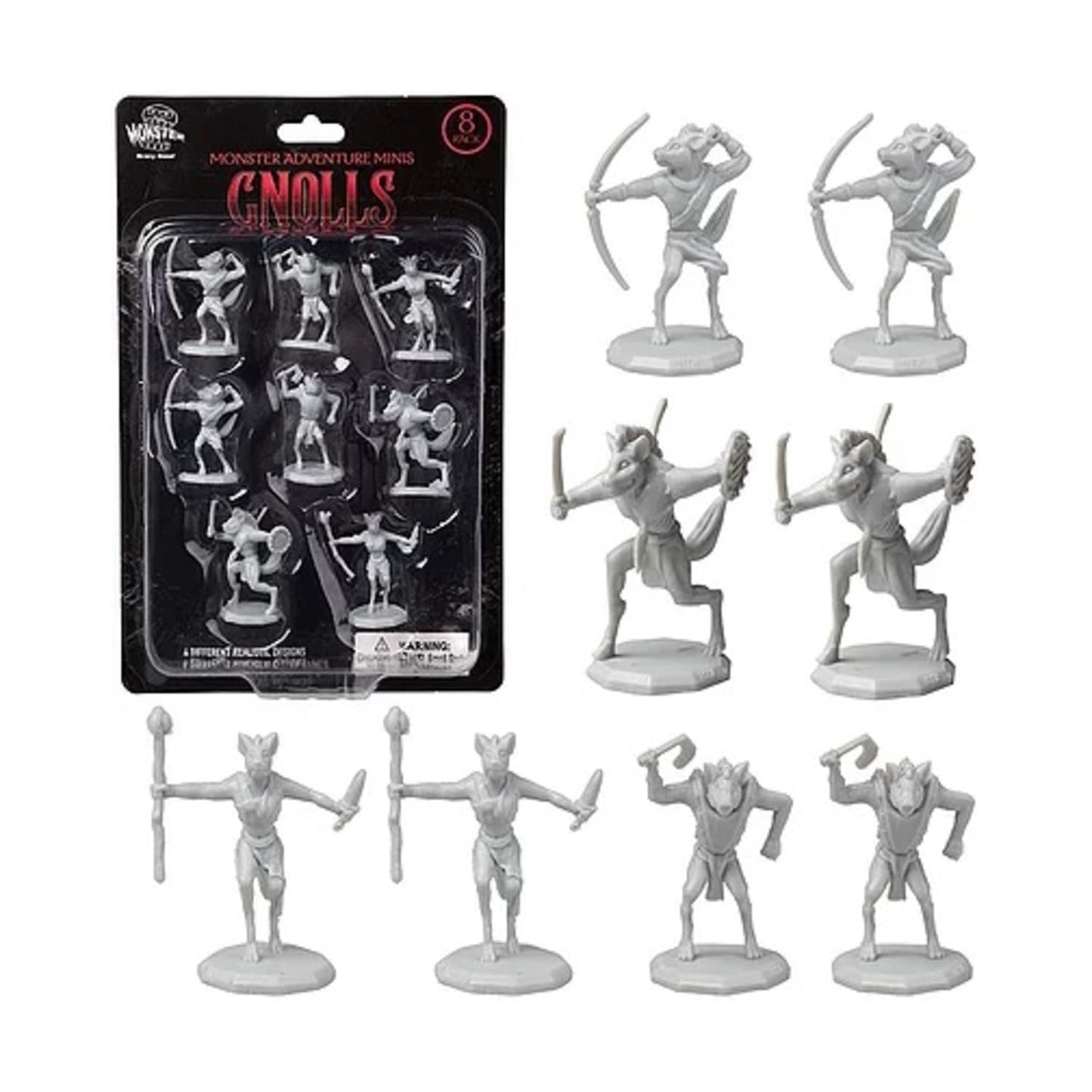 Fantasy Gnoll Mini Figures – 8 Unpainted Unique Designs – 1' Hex-Sized, Compatible With Dnd, Pathfinder & Tabletop Rpgs – Realistic Sculpts For Spooky Campaigns, Adventure, Game Nights, Gift