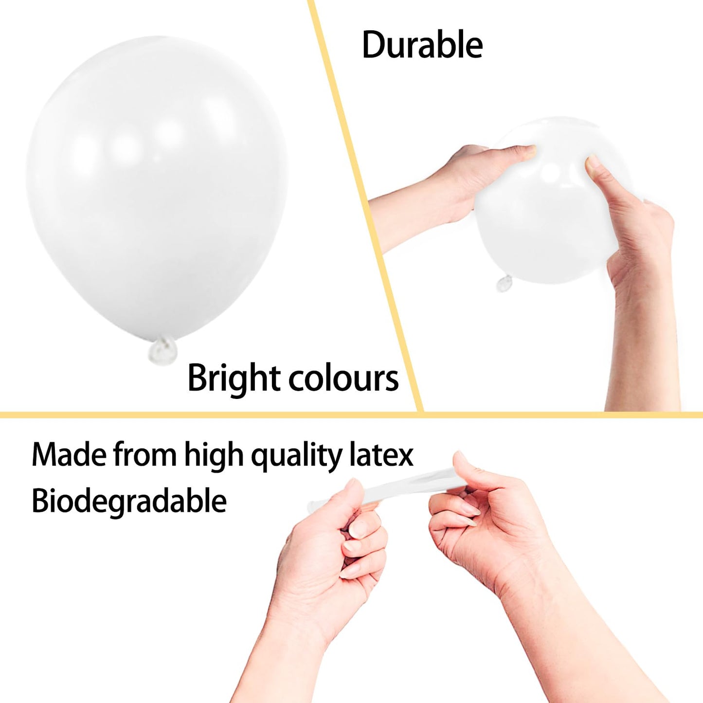 Kawkalsh 200Pcs 5 Inch White Balloons, Small Mini Latex Balloons For Party Birthday Baby Shower Anniversary Festival Arch Garlan