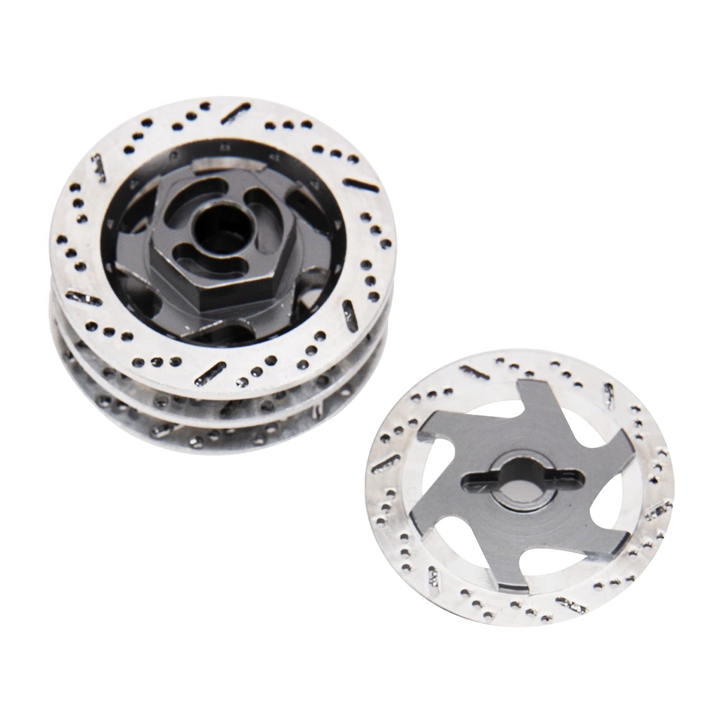 4Pack ShareGoo Metal 12mm Hex Hub Wheel Rim Tires Brake Disc Compatible with Traxxas Tamiya HSP HPI Redcat Racing 1/10 RC On-Roa