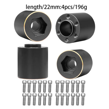 MUHIKRT Brass Weights 6mm 9mm 12mm 15mm 22mm Wheel Hex Hub Widen Adapter for 1/10 RC Crawler 1.9 2.2 Wheels Rims SCX10 TRX4 (22m