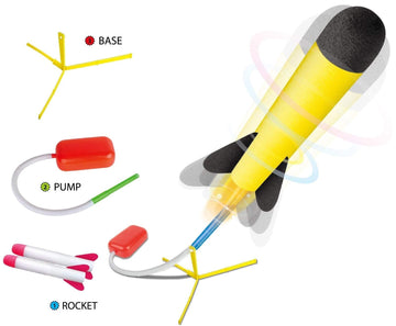 Play22 Toy Rocket Launcher For Kids Shoots Up To 100+ Feet - Play Launch Rocket Includes 6 Foam Rockets, 3 Colors - Best Birthday Gift For Boys And Girls Fun Outdoor Toys For Kids Age 3+ Years